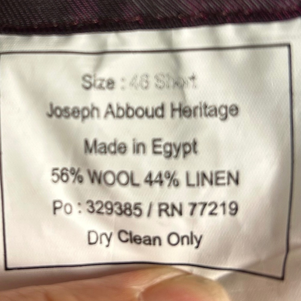Joseph Abboud Linen blazer 46 S Unstructured heritage Hatch Burgundy Sport Coat - Picture 12 of 13